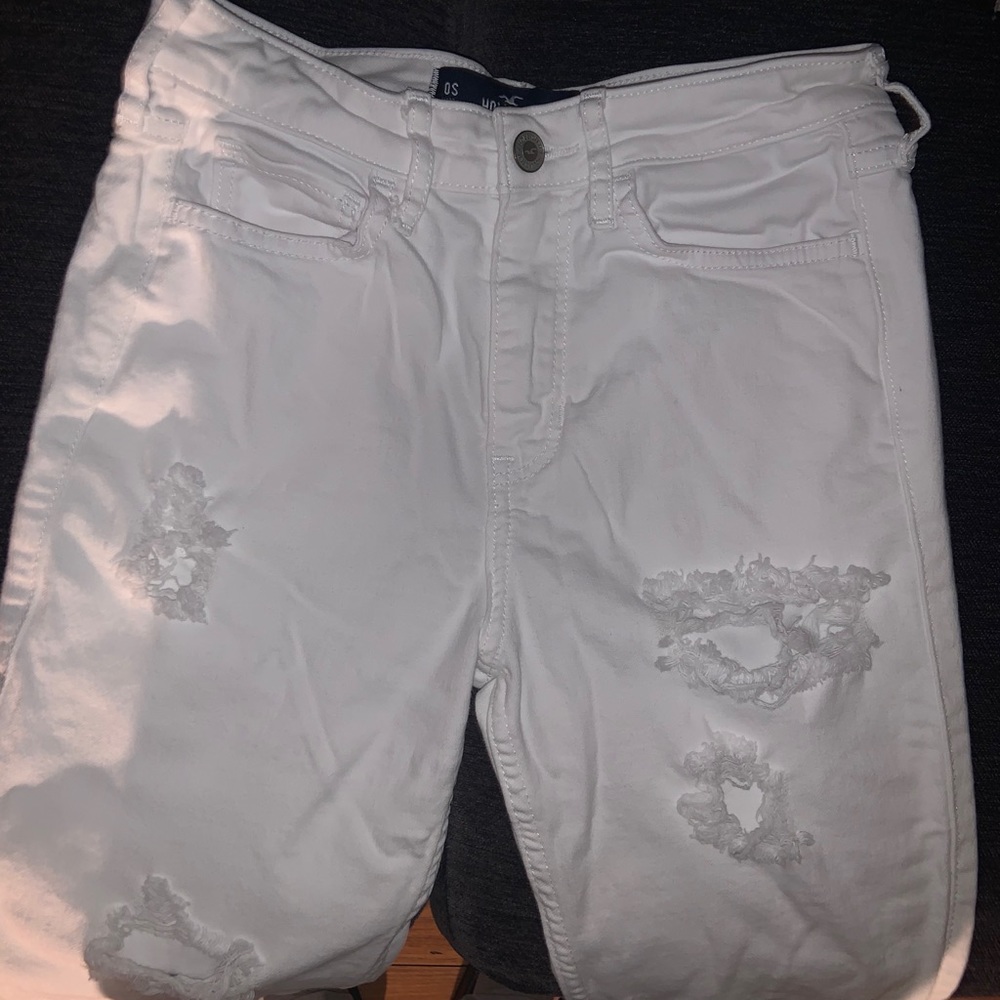 Hollister white skinny jeans